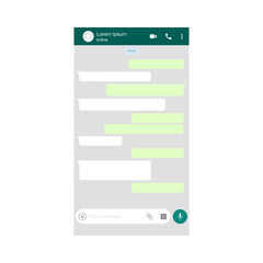 App message chat vector illustration, application mockup social media background design