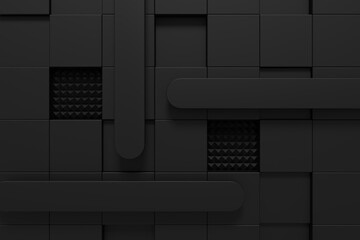 Wall Mural - modern tile wall. darkness background design. 3d rendering.