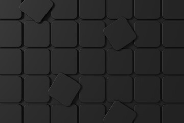 Wall Mural - modern tile wall. darkness background design. 3d rendering.