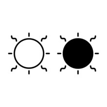 Sun Icon. Suitable For Website Design, Logo, App And UI. Based On The Size Of The Icon In General, So It Can Be Reduced.