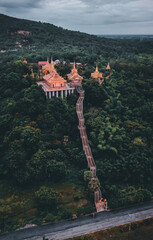 view of Ta Pa pagoda in Ta Pa hill, Tri Ton town, one of the most famous Khmer pagodas in An Giang province, Mekong Delta, Vietnam.