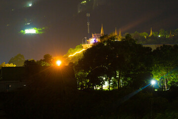 view of Ta Pa pagoda in Ta Pa hill, Tri Ton town, one of the most famous Khmer pagodas in An Giang province, Mekong Delta, Vietnam.