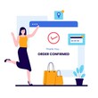 Flat design of order confirmed concept. Illustration for websites, landing pages, mobile applications, posters and banners. Trendy flat vector illustration