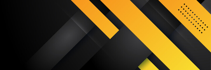 black and yellow abstract banner background