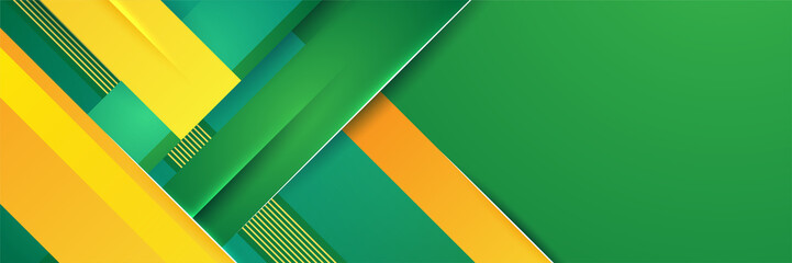 Green and yellow abstract banner background