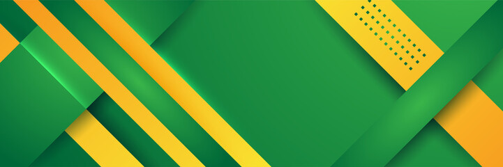 Green and yellow abstract banner background