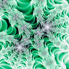 Fototapete - surreal futuristic digital 3d design art abstract background fractal illustration for meditation and decoration wallpaper