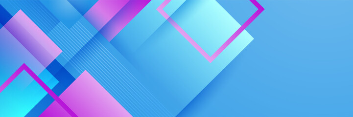 Blue pink and purple abstract banner background