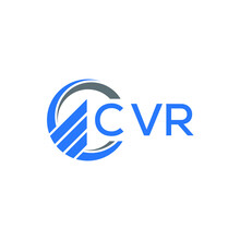 CVR Flat Accounting Logo Design On White  Background. CVR Creative Initials Growth Graph Letter Logo Concept. CVR Business Finance Logo Design.