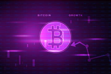 Poster - 2d rendering bitcoin sign currency