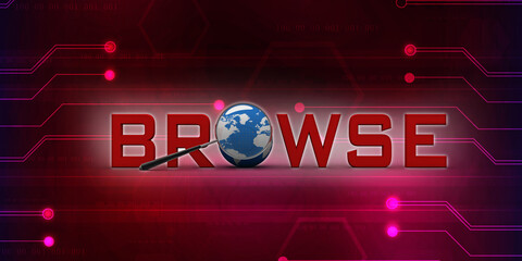 Poster - 3d rendering browse concept illustration