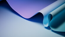 Contemporary, Violet And Turquoise Surface With Curves. Gradient 3D Background.