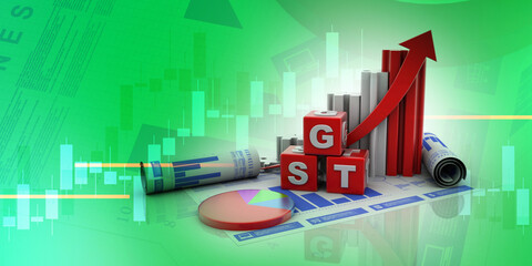 Poster - 3d rendering Stock market online business concept. business Graph
