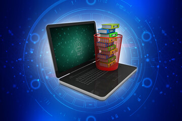 Poster - 3d rendering dustbin for paper ejection in laptop
