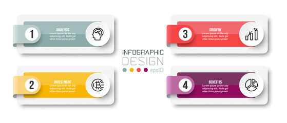 Wall Mural - Infographic template business concept with diagram.
