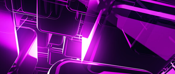 Poster - Futuristic technology background. Trendy metaverse purple, blue technology background.