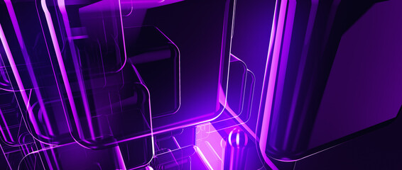 Wall Mural - Futuristic technology background. Trendy metaverse purple, blue technology background.