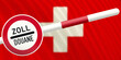 Eine Schranke Zoll und die Flagge von Schweiz