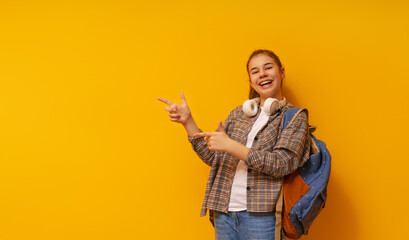 Wall Mural - girl is ready to back to school