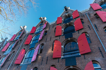 Canvas Print - Facade of a traditional house in Amsterdam