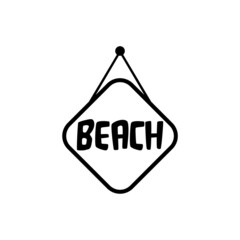 Sticker - Beach sign icon isolated on white background