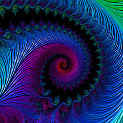 Fototapete - surreal futuristic digital 3d design art abstract background fractal illustration for meditation and decoration wallpaper