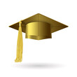 Gold Graduation Hat with Gold Tassel