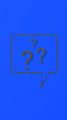 Fototapete - Question mark with shadow on blue background. message using. Vertical image. 3d image. 3d rendering.