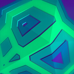 Poster - 3d rendering digital illustration of abstract geometric shape with trendy gradient. Contemporary geometric background
