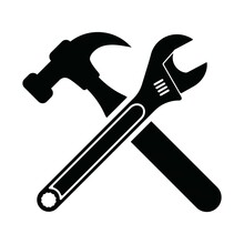 Illustration Vector Graphic Of Hammer And Wrench Icon On White Background