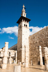 Sticker - Damascus, Syria - May, 2022: Exterior of the Umayyad Mosque and Mausoleum of Saladin in Damascus