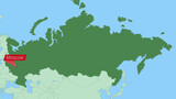 Fototapeta Las - Map of Russia with pin of country capital.