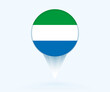 Map pointer with flag of Sierra Leone.