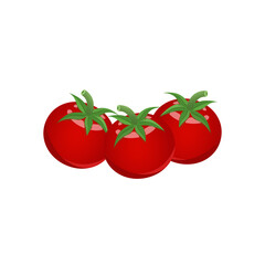 Wall Mural - Red cherry tomatoes, flat style vector illustration isolated on white background