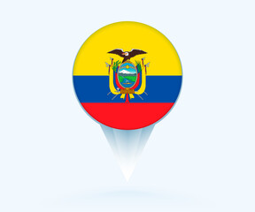 Wall Mural - Map pointer with flag of Ecuador.