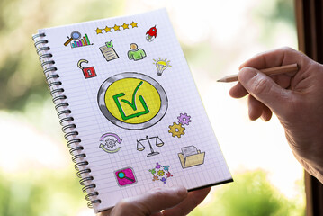 Poster - Validation concept on a notepad