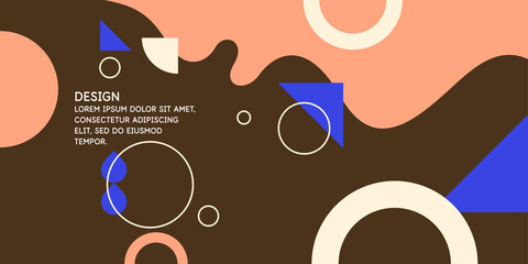 Poster - Composition with geometric shapes. Abstract background for design. Trendy stylish graphics