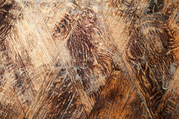 Wall Mural - Grungy parquet made of dark brown wooden planks