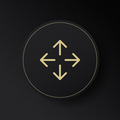 Poster - Zoom in line icon. Four arrows, view, watch, viewer, zoom out. Player concept. Vector line icon for Business and Advertising