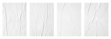 White Crumpled And Creased Paper Poster Texture Set Background
