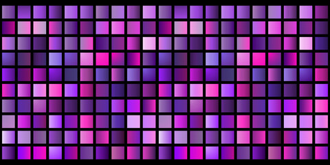 Wall Mural - purple color shades and gradient samples pattern, geometric mosaic background - design template, vec