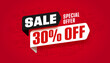 Thirty percent off sale special offer promotion
