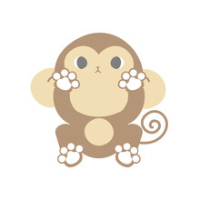 The Cute Animal Pet Monkey, Flat Vector Illustration Cartoon Character Costume Design Isolate