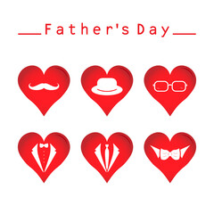 father's day red set icons