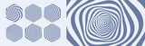 Fototapeta Fototapety przestrzenne i panoramiczne - Abstract striped design element. Optical art. 3d vector illustration for brochure, annual report, magazine, poster, presentation, flyer and banner.  Сan be used as design element, emblem or icon.