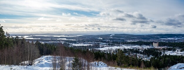 Canvas Print - Winter view in city of Falun, Dalarna, Sweded