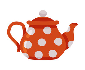 Sticker - Dotted Teapot with Spout and Handle as Russian Symbol Vector Illustration