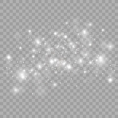 Wall Mural - sparks and golden stars glitter special light effect. vector sparkles on transparent background. chr