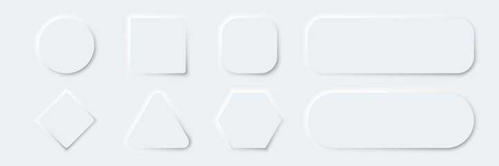 blank neumorphism buttons collection. user interface design set. interface elements. vector illustra