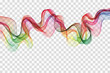 Vector abstract colorful smooth wave lines isolated on transparent background. Design element for technology, science, music or modern concept.